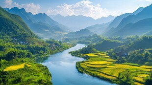 高清宽幅田园山水