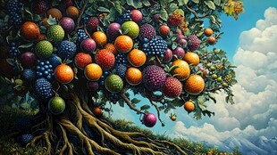 3d立体画苹果树