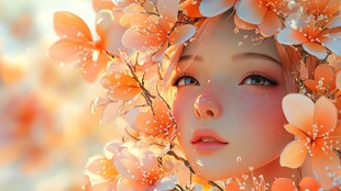 樱花女孩图片