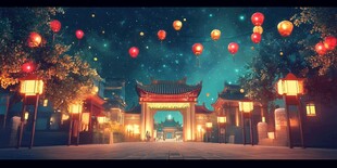 元宵节场景复原