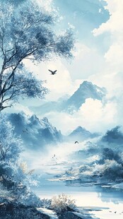古风插画山水风光