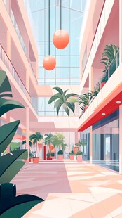 教学楼插画