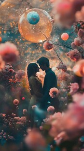 漫天泡泡唯美浪漫