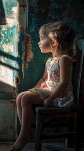 怡然自得的小女孩壁纸