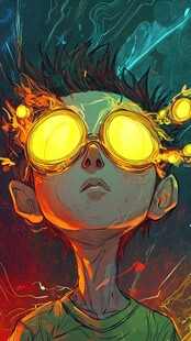 手绘追光的少年