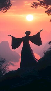 古风人像水墨山水