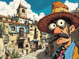 美式卡通风格场景