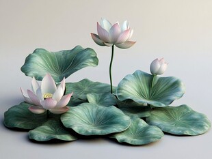 荷花3d花