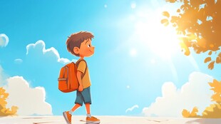 手绘追日的少年