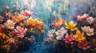 3d立体花卉油画