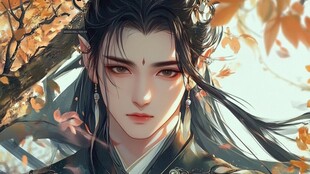 古风立绘美男插画图案