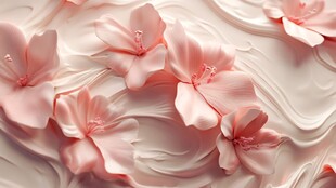 3d浮雕缤纷花卉