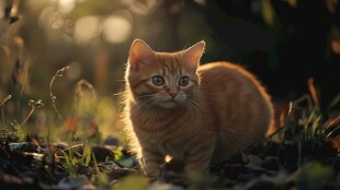 阳光下的小花猫