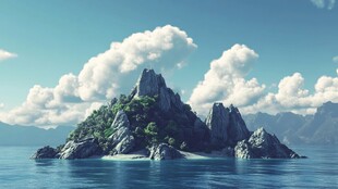 3d云海悬浮小岛