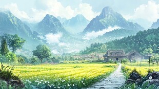 唯美山村图