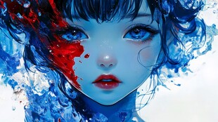 数字美女插画