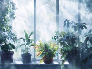 阳光植物窗台小绿植