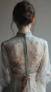 新中式背影女孩