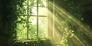 阳光植物窗台小绿植