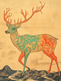 手绘九色鹿