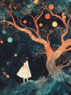 蓝色系冷淡风童话卡通