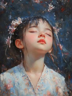 油画少女