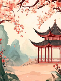 爱晚亭插画