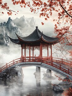 山水楼阁雅致意境风