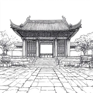 江浦文庙线稿