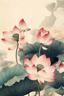 荷花图片素材下载壁画