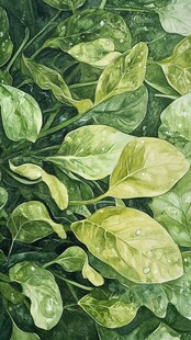 金灿灿绿色绿叶