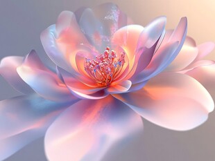 3d立体花卉荷花