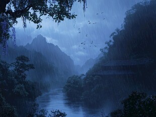 唯美雨景