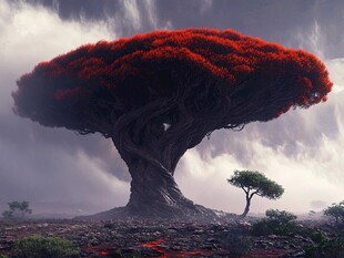 红色的大树