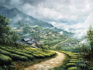 茶山油画