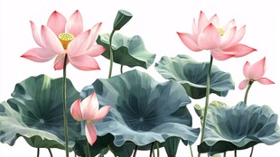 3d立体花卉荷花