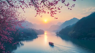 日出江花红似火