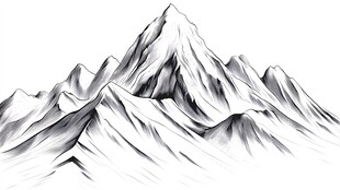 线描山峰