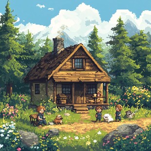 乡村场景插画