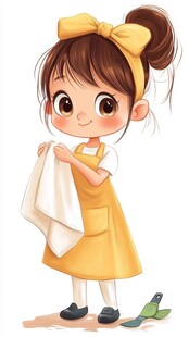 聪慧的小女孩插画