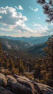 俯瞰山峦自然风景