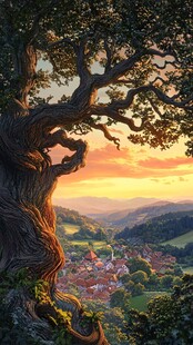 唯美风景参天大树