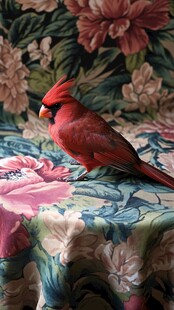 鹦鹉花卉墙纸