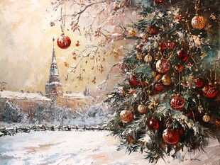 圣诞节油画