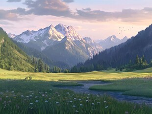 宽屏风景画