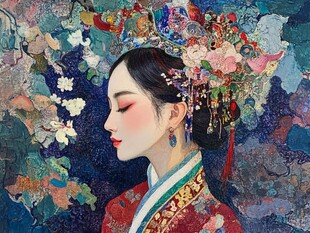 清宫美人插画