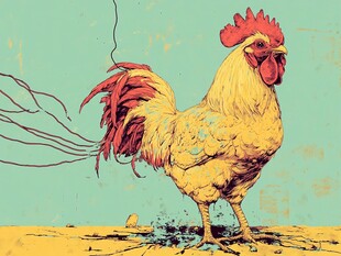 走地鸡插画