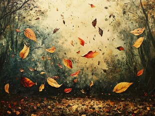 秋风扫落叶背景墙