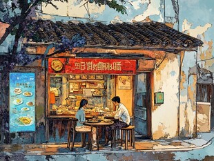 米粉店意境画