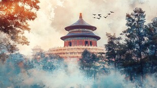 祈年殿多重曝光